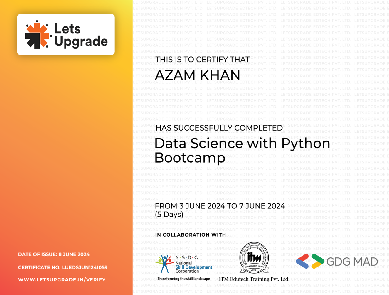 Data Science Certification